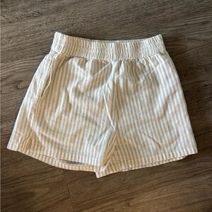 Marea by Liz Joy Striped Khaki & White Women's Shorts